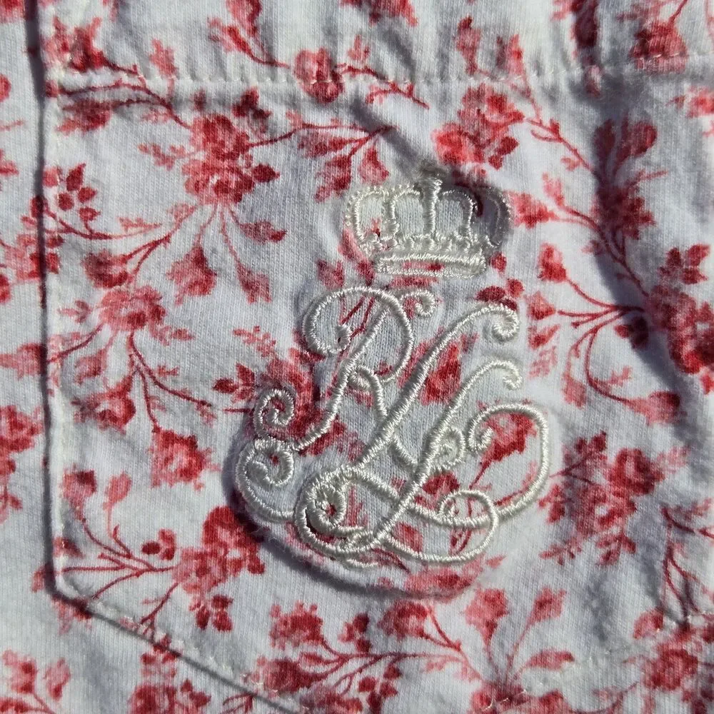 LOT of 2 Lauren Ralph Lauren Womens Nightgown Sleep Shirt Floral Large Cotton - Picture 4 of 14